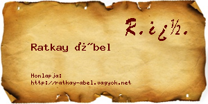 Ratkay Ábel névjegykártya