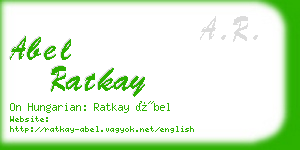 abel ratkay business card